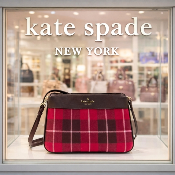 kate spade Handbags - Kate Spade Leila Plaid Triple Gusset Crossbody 
